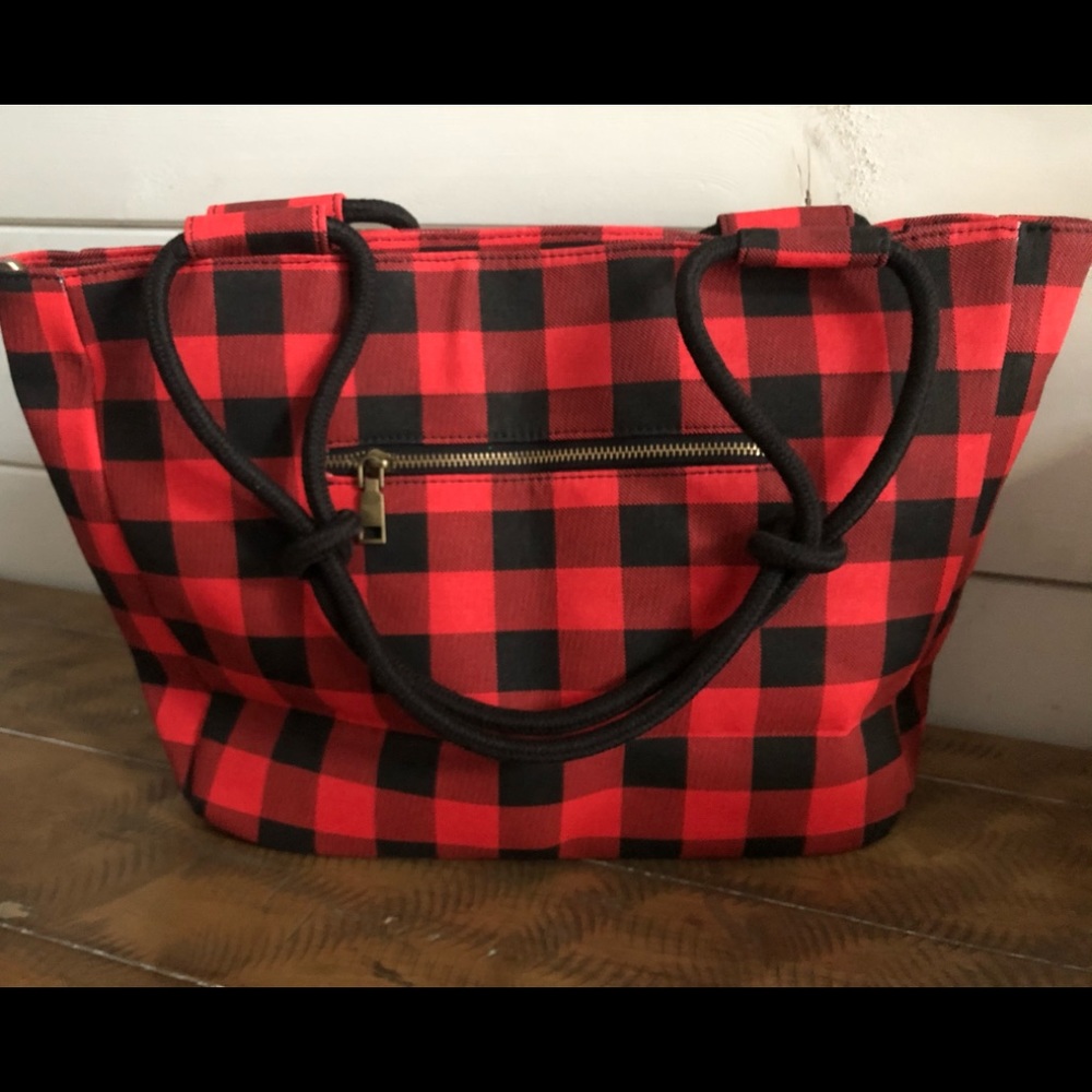 Farmhouse Plaid Tote Bag